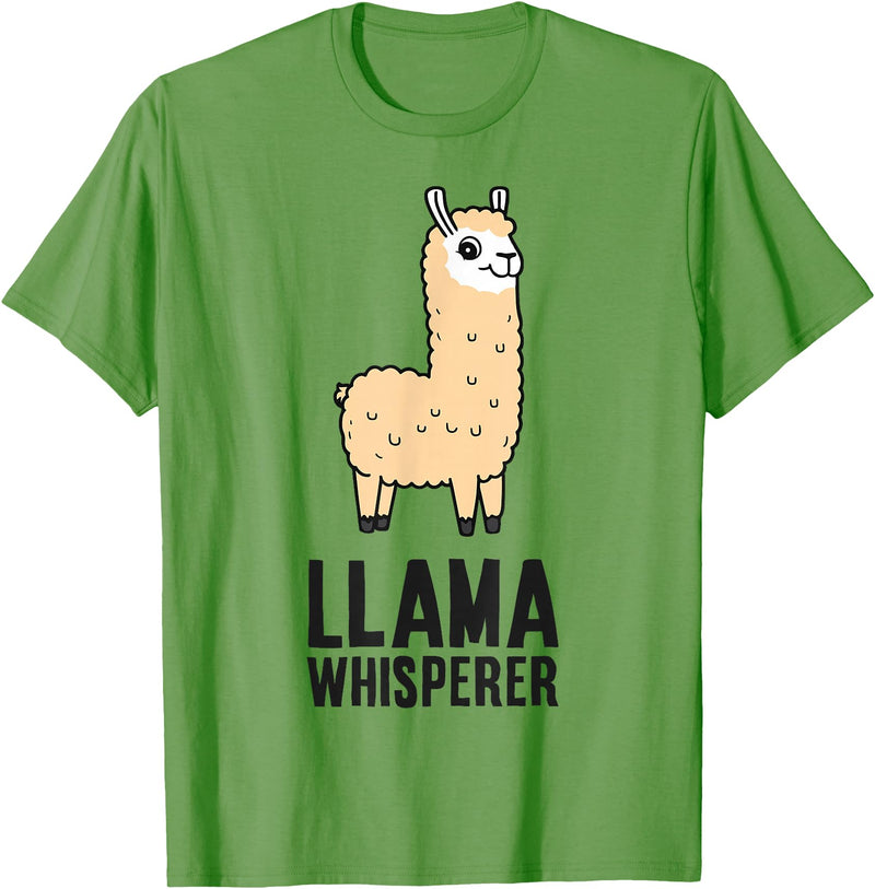 Funny Llama Lover Gifts Llama Whisperer T-Shirt - Grass Green