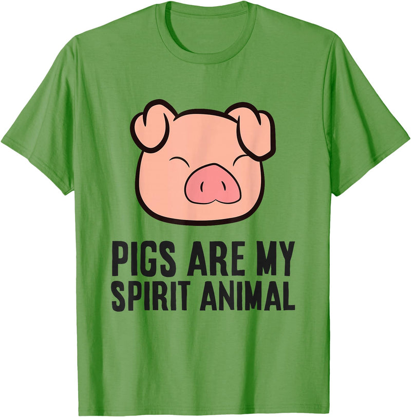 Pig Lover and Pig Farmer Gifts And Tees Pig Lover My Spirit Animal Is A Pig T-Shirt - Grass Green