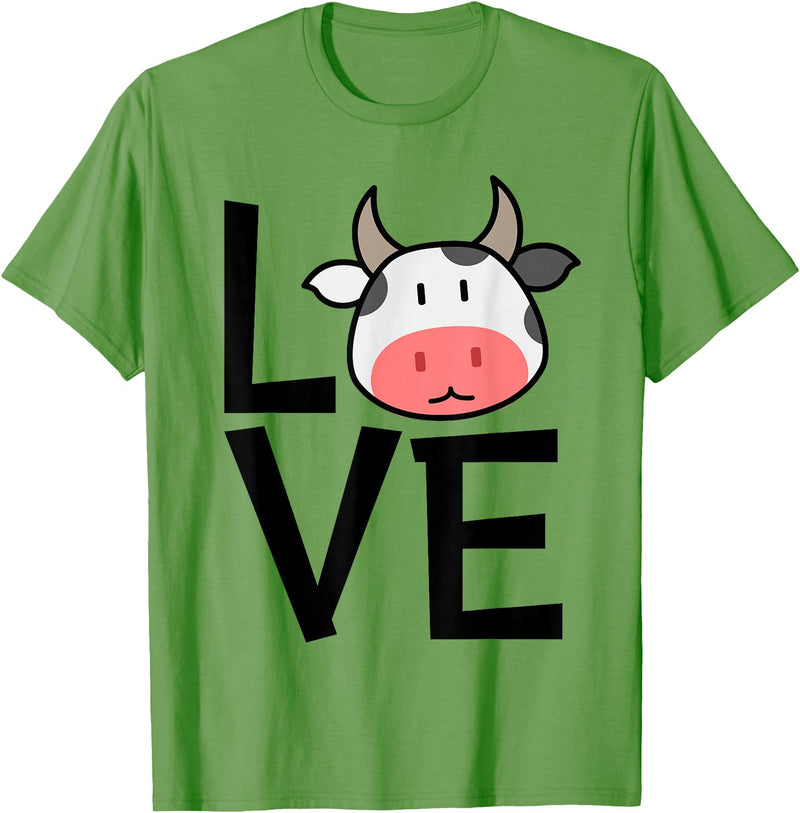 Kids Cow Design for Cow Lovers LOVE Cows Stuff | Cow Lover Stuff | Kids Cow T-Shirt - Grass Green