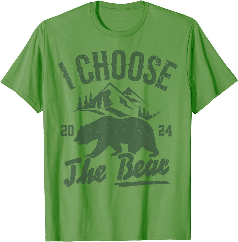 I Choose The Bear 2024 t -shir t I Choose The Bear 2024 T-Shirt - Grass Green