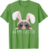 Happy Easter Bunny Funny Pajama Dress Cat Party Cute Rabbit T-Shirt in Grass Green