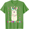 Llamazing Birthday Party Outfit Llama Lovers Birthday Girl Cute Llama Alpaca Kids Llamazing T-Shirt - Grass Green