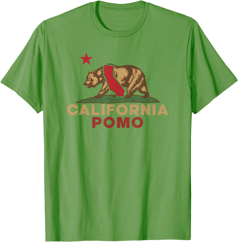 California Bear Vintage Pomo West Coast Pomo California Vintage Bear Retro State Pride T-Shirt - Grass Green