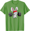 Bunny Gym , Rabbit Fitness Weightlifting T-Shirt in Grass Green