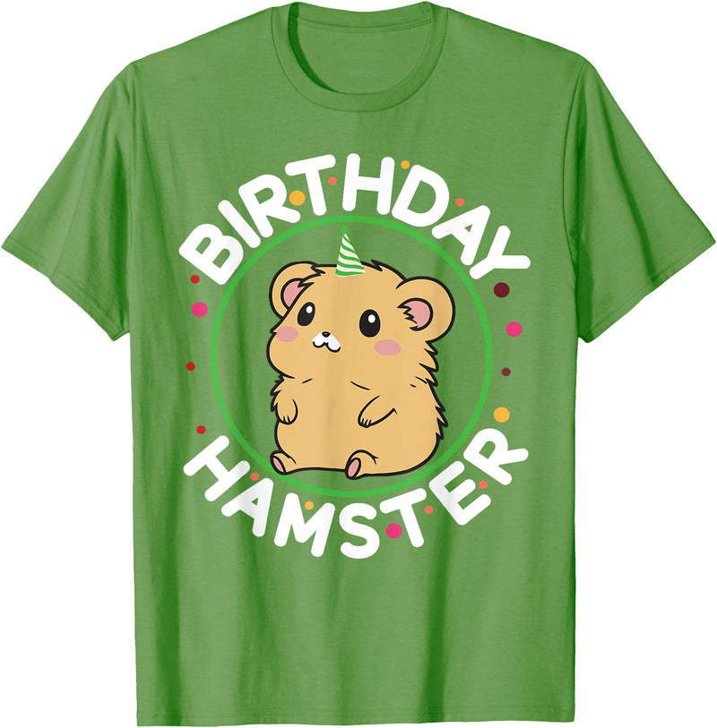 Unisex-Kids Hamster Birthday Party Birthday Hamster T-Shirt - Grass Green