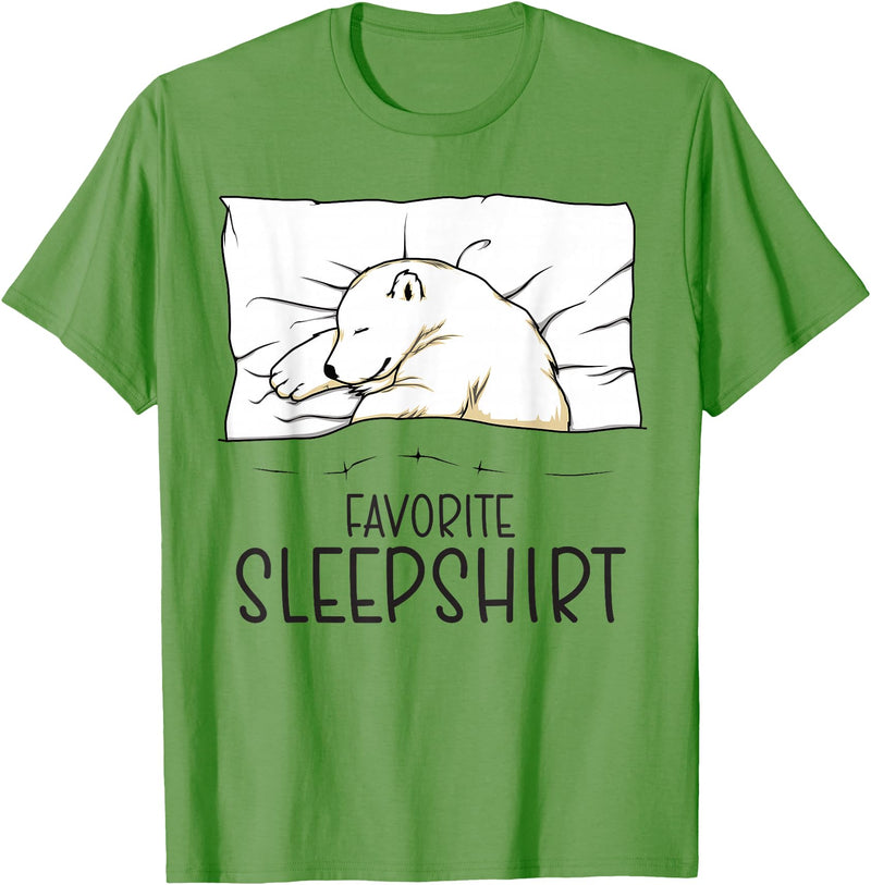 Sleeping & Napping Shirt Gifts For Nap Lovers Favorite Sleepshirt, Napping Polar Bear Pajama T-Shirt - Grass Green