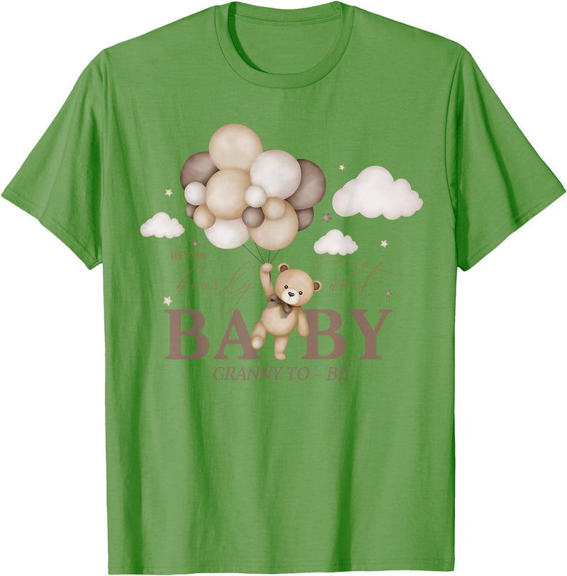 Cute Bearly Wait Baby Shower Bear Matching Family Granny We Can Bearly Wait Baby Shower Bear Family Matching T-Shirt - Grass Green