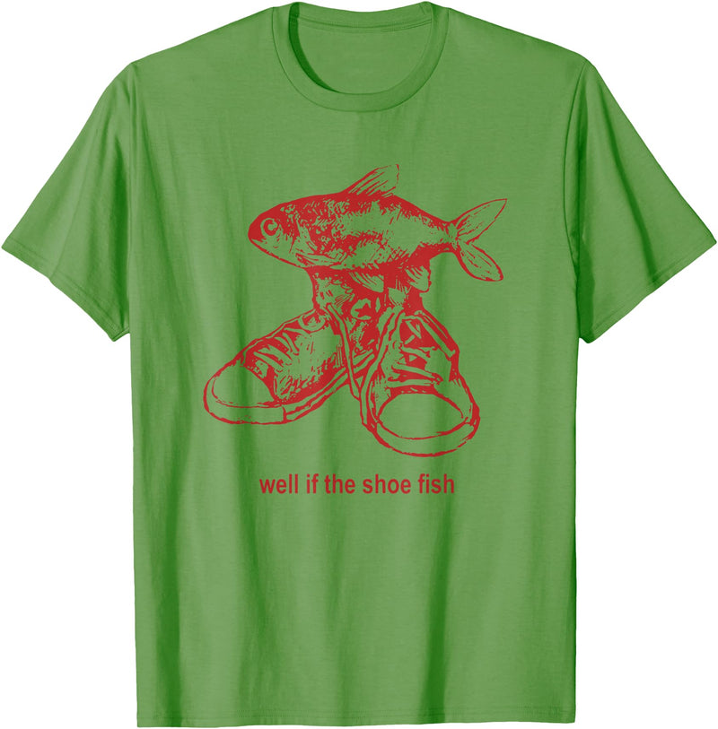 Oddly Specific Apparel Well if the shoe fish, wear it Shoe Fish Cursed Y2K T-Shirt - Grass Green