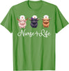 Highland Cow Nurse Life Costume Cute Highland Cow Nurse Life Farm Animal Lover Nursing T-Shirt - Grass Green