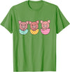 Cute Animals For Easter For Kids Happy Easter Cute Pig At Easter With Easter Eggs T-Shirt - Grass Green