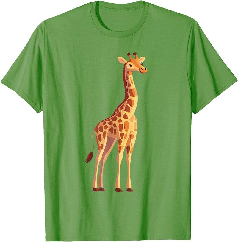 Giraffe and Zookeeper Design Giraffe T-Shirt - Grass Green
