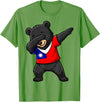 Taiwan Dabbing Bear Flag Tees Taiwan Formosan Bear Dab Pose T-Shirt - Grass Green