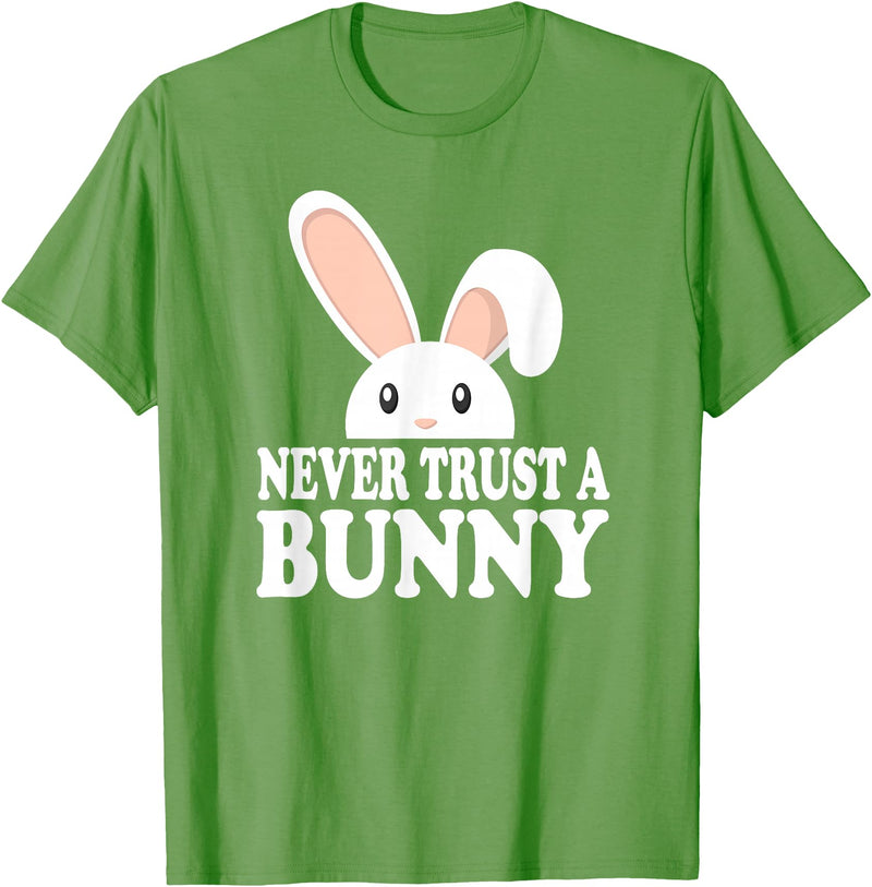 Never Trust a Bunny Funny T-Shirt in Grass Green