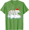 Cute Christmas Lights Santa Reindeer Polar Bear Santa Reindeer Polar Bear Christmas Light Santa Polar Bear T-Shirt - Grass Green