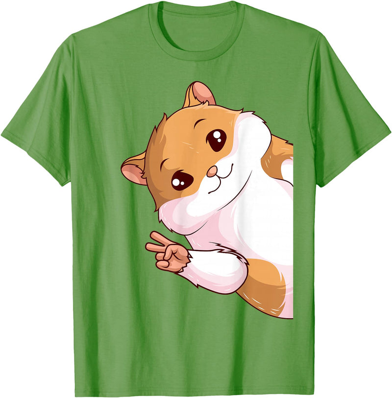 Hamster Children Girls Boys T-Shirt - Grass Green