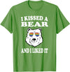 Funny Bear LGBT T-Shirt I Kissed A Bear And I Liked It T-Shirt Gay LGBT Funny Gift - Grass Green
