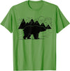 Black Bear Wildlife Animal Wilderness Graphic T-Shirt - Grass Green