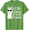 Mommy & Me Llama Co. Little Llama So much Drama Cool Kids Matching Family T-Shirt - Grass Green