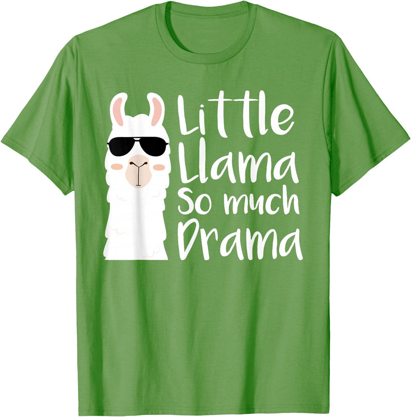 Mommy & Me Llama Co. Little Llama So much Drama Cool Kids Matching Family T-Shirt - Grass Green
