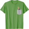 Animal in Your Pocket Cockatiel Bird T-Shirt - Grass Green
