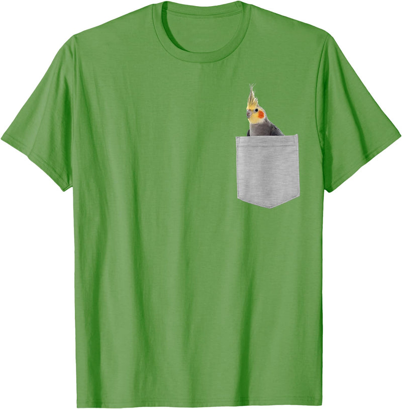 Animal in Your Pocket Cockatiel Bird T-Shirt - Grass Green