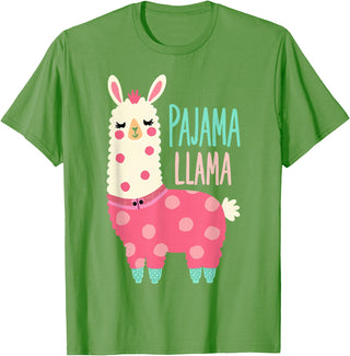 Two Suns Llama Design Lama Pajama T-Shirt - Grass Green
