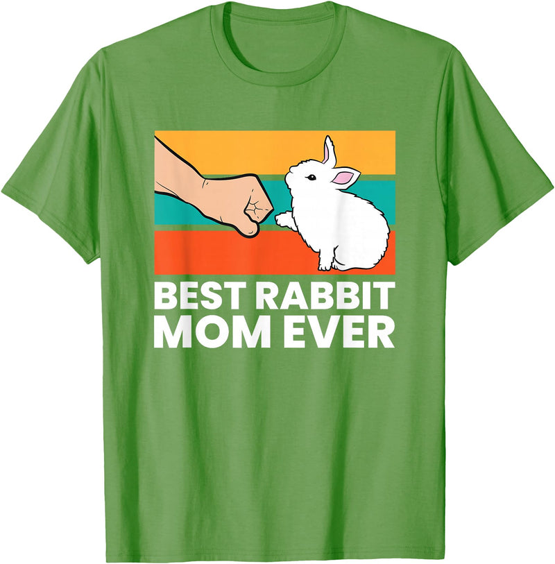 Best Rabbit Mom Ever Cute Bunny T-Shirt in Grass Green