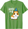 Guinea Pig Birthday by Joy Haus Guinea Pig Birthday Party Wheek Kids 8 Year Old 8th Outfit T-Shirt - Grass Green
