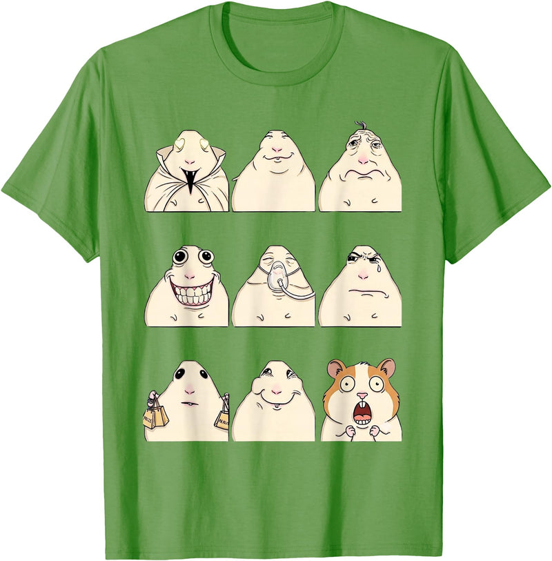 Hamster Reaction Meme Kids Boys Girls Men and Women T-Shirt - Grass Green