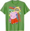 Peppa Pig Hey Peppa Colorful Sunshine Striking Pose Portrait T-Shirt - Grass Green