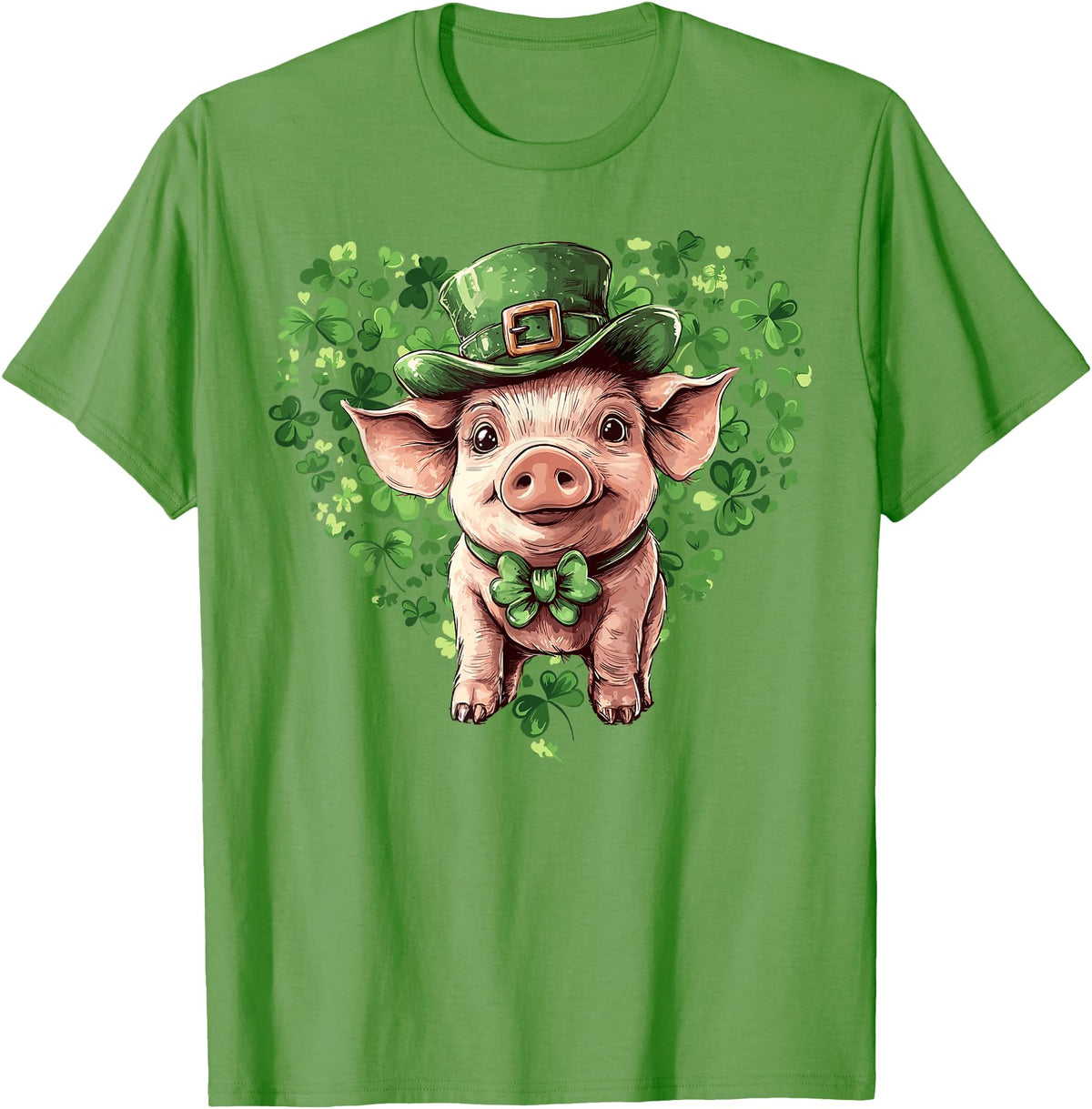 Irish Pig Lover St. Paddy’s Day Funny St. Patrick’s Day Pig Lucky Shamrock Irish Farm T-Shirt - Grass Green