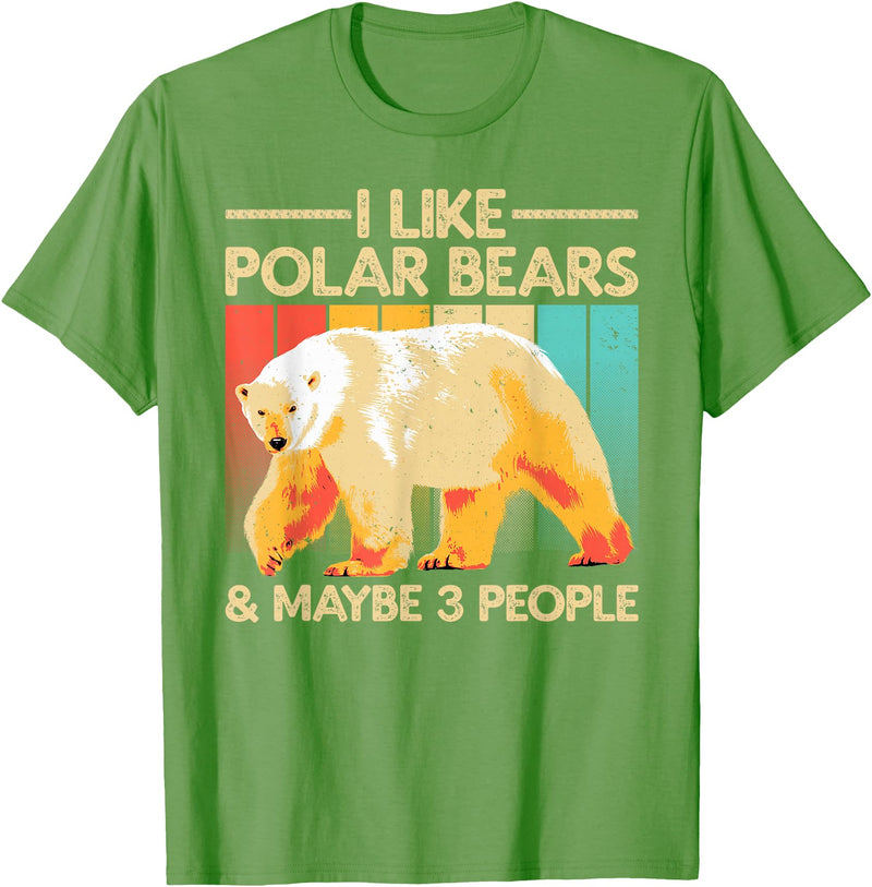 Polar Bear Gift Polar Bear Accessories & Stuff Cute Polar Bear Design For Men Women Kids Polar Bear Lover T-Shirt - Grass Green