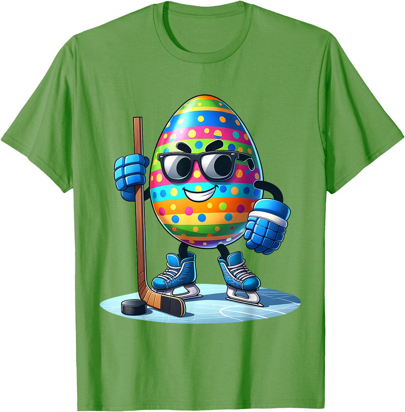 Easter Hockey Lovers Eggs Egg Bunny Rabbits Men Women Boys T-Shirt in Grass Green