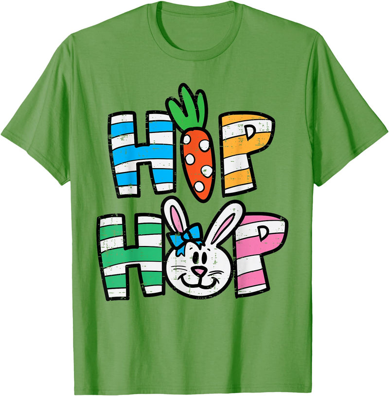 Easter Hip Hop Carrot Bunny Rabbit Boys Girls Kids Toddler T-Shirt in Grass Green