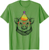 Funny Pig Tee Shirts for Animal Lovers Funny Hipster Pig in Red Glasses Shirt Pet Animal Lover T-Shirt - Grass Green