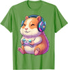 Funny Cute Hamster Gamer Adorable Video Game Animal Design T-Shirt - Grass Green