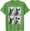Funny Animal Selfie Booth Tee Cool Llamas Sunglasses Jungle Animal Meme Selfie Booth T-Shirt - Grass Green
