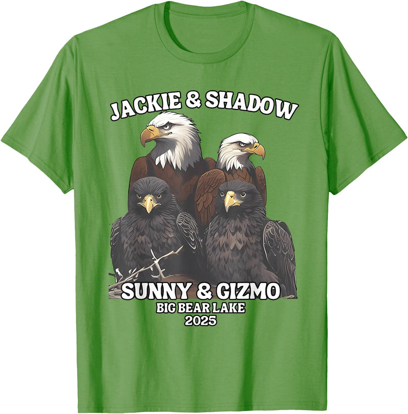 Jackie and Shadow Bald Eagle Family Tee Jackie and Shadow Sunny and Gizmo Big Bear Lake 2025 T-Shirt - Grass Green