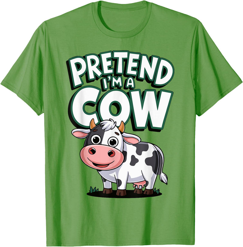 AnI'mal Cow Farm AnI'mal Halloween Costume Party Pretend I'm A Cow T-Shirt - Grass Green