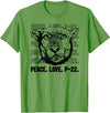 P22 Mountain Lion Tee Shirts for Nature Lovers P-22 Mountain Lion Legend LA California Art P22 Peace Love T-Shirt - Grass Green