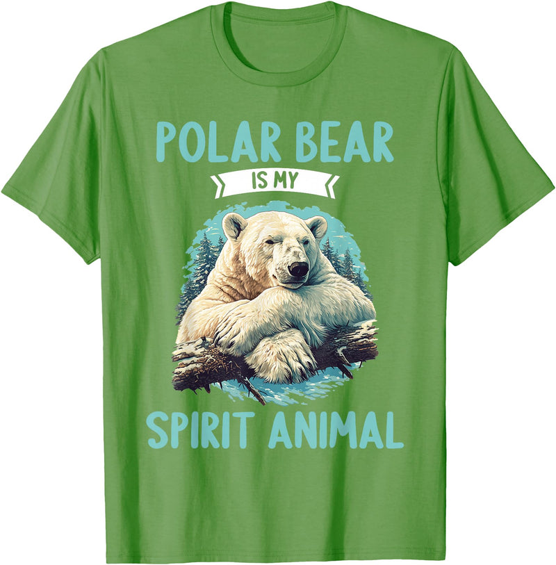 Polar Bears Polar Bear Lovers Shop Polar Bears Polar Bear is my spirit animal T-Shirt - Grass Green