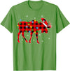 Buffalo Plaid Moose Christmas Gifts Moose Xmas Lighting Buffalo Plaid Moose Christmas Pajama T-Shirt - Grass Green