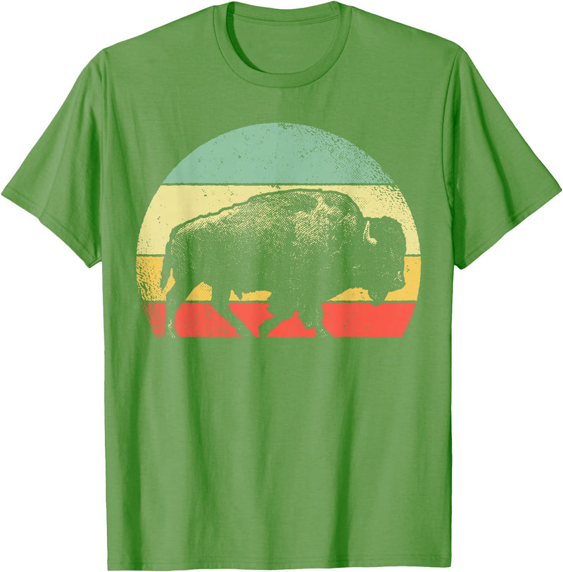 Bison Lover Gifts Wildlife I Bison Natural Reserve Vintage Buffalo Graphic Crew Neck Short Sleeve Regular Fit T-Shirt -