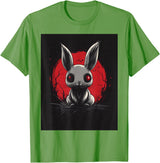 Bunny Anime Goth Scary Men Women Creepy Gothic Anime Rabbit T-Shirt in Grass Green