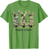 Happy Easter Camo Bunny Rabbit Coquette Bow Hunting Lover T-Shirt in Grass Green