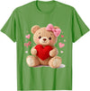 Cute Crochet Valentine Love Art Studio Be My Valentine Cute Crochet Yarn Teddy Bear Love T-Shirt - Grass Green