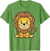 Funny Lion and African Animals Design Cute Lion for Kids T-Shirt - Grass Green