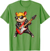 Hamster Electric Guitar Concert Music Lover Men Women Kids T-Shirt - Grass Green