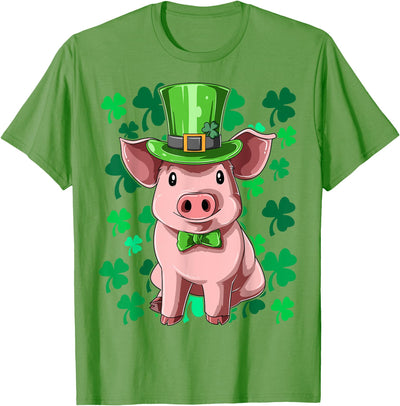 St. Patrick's Day Pig Leprechaun Lucky Irish Pig Farmers T-Shirt