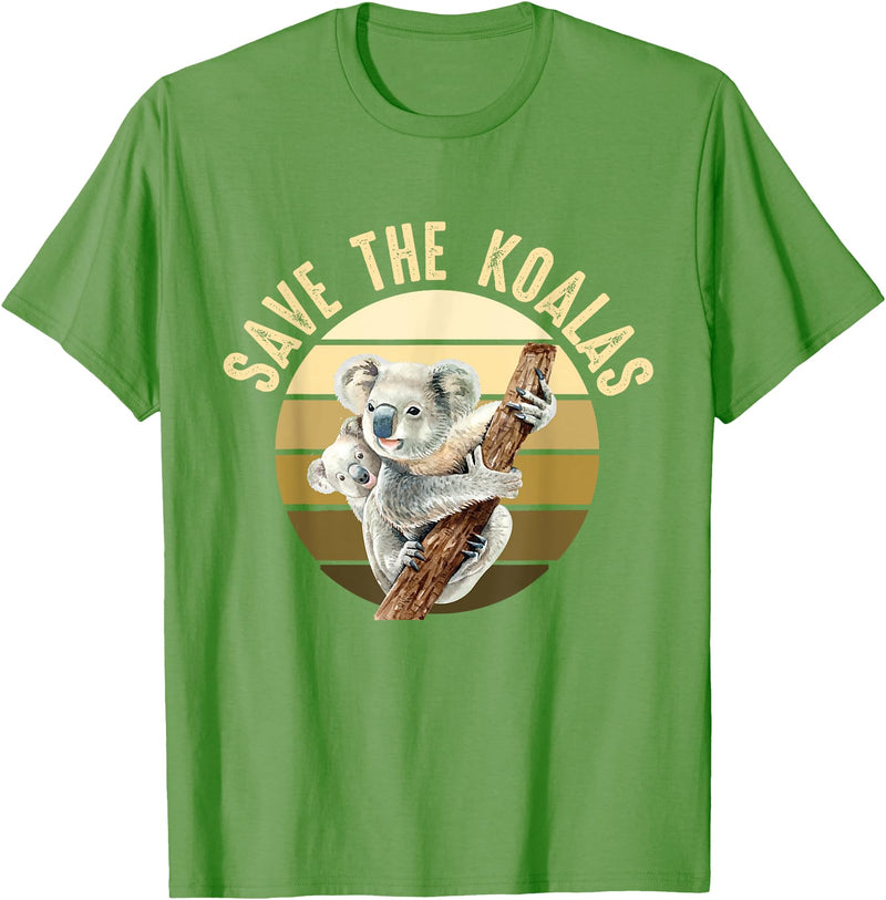 Save the wildlife of Australia Save the Koalas Koala Koala Bear Australia Rescue Protect T-Shirt - Grass Green